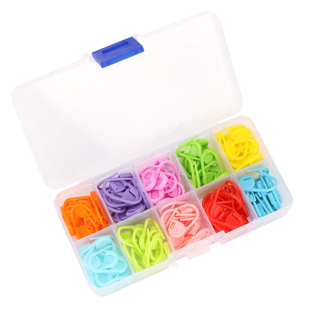 Fdit Durable Non-Slip Knitting Stitch Markers - Colorful Crochet Stitch Pins for Knitting & Weaving - Perfect for Yarn Crafts, DIY Projects & Handmade Accessories