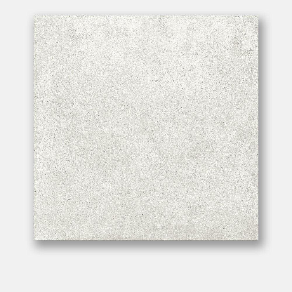 Premium 600x600mm Matt White Concrete Look Porcelain Tile - Modern Flooring for Living Room, Kitchen & Bathroom