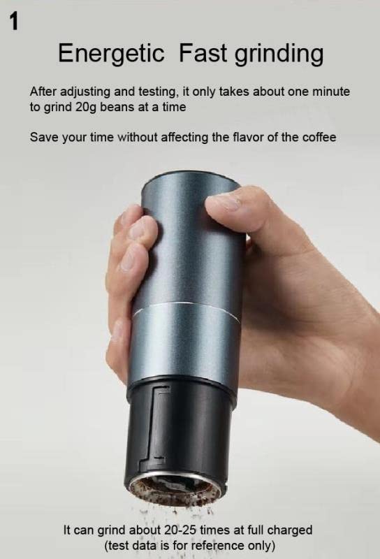 Premium Electric Burr Coffee Grinder - Adjustable Grind Settings, Portable Stainless Steel Conical Burr Mill for Coffee Beans & Spices | USB Rechargeable | Perfect for Home, Office & Travel Brewing