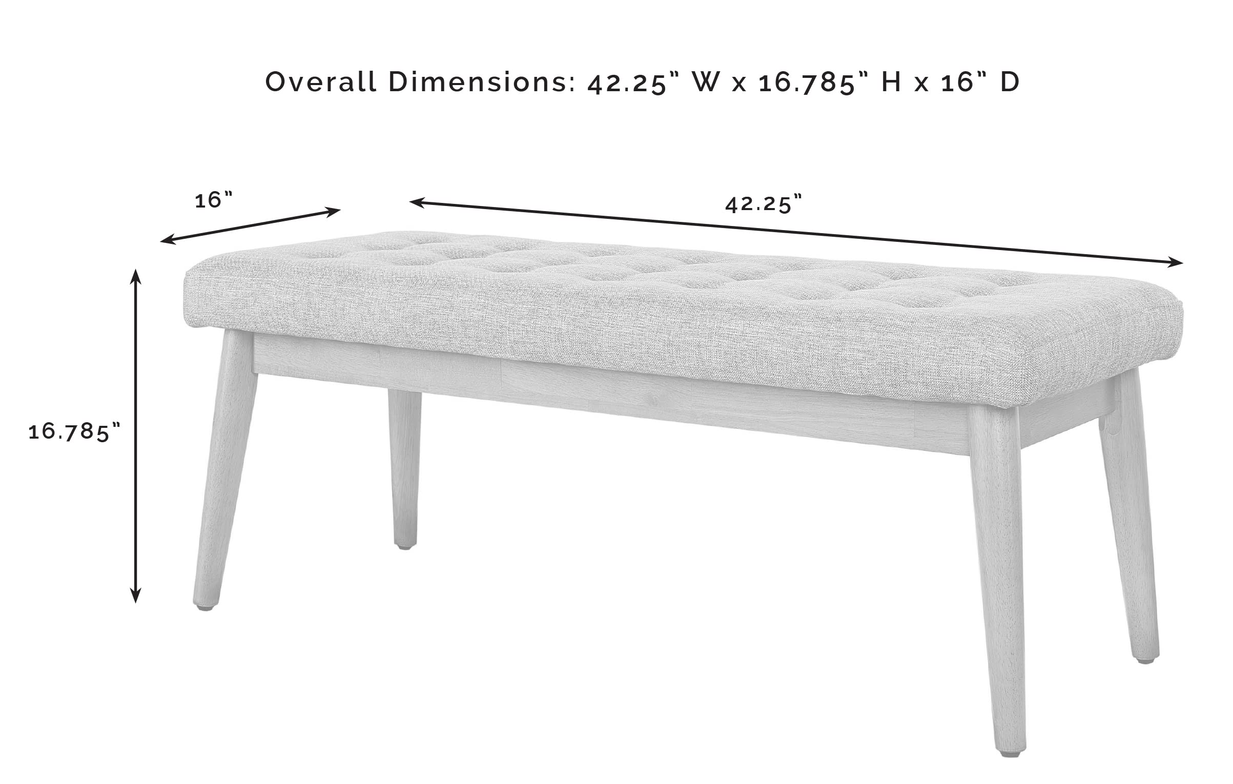 Crosley Furniture Landon Solid Wood Dining Bench - Entryway, Mudroom, Kitchen, or Dining Room Seating - Acorn Finish - Rustic Farmhouse Style for Home Decor