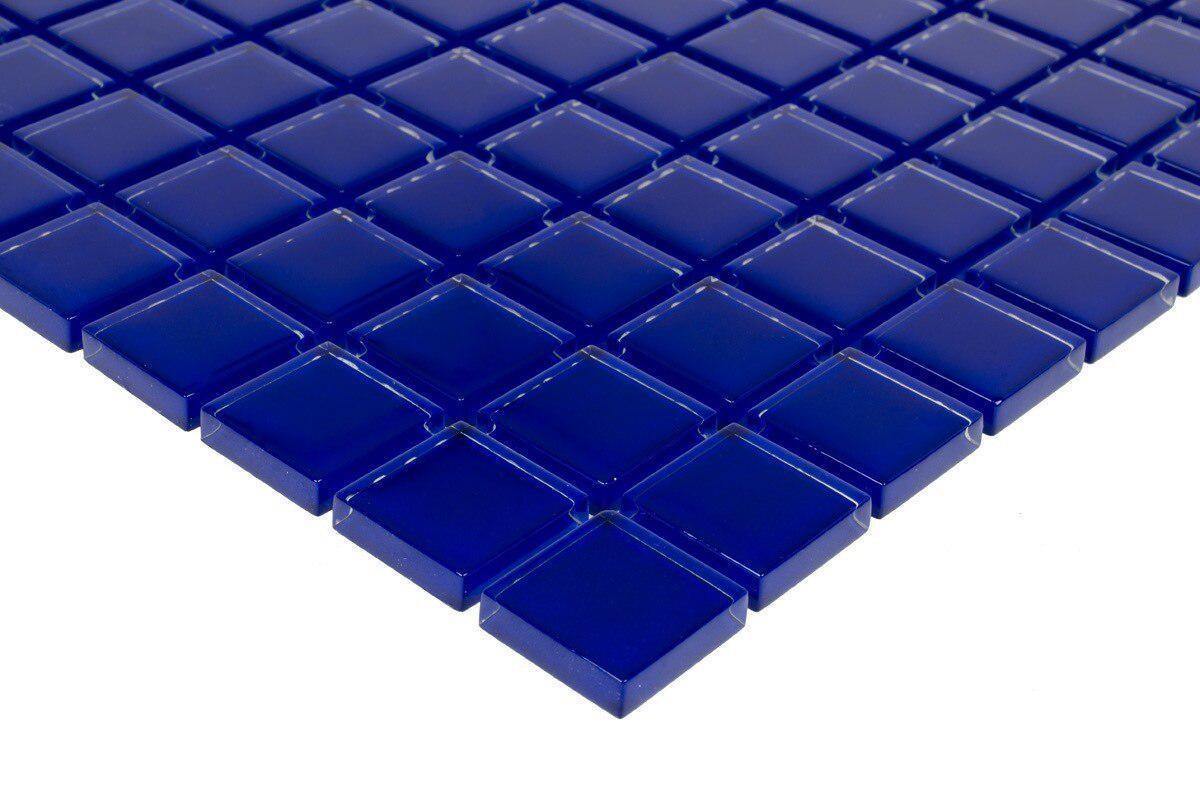 Cobalt Blue 1x1 Inch Glass Mosaic Tile Backsplash - Peel and Stick Kitchen Backsplash for DIY Home Renovation, Perfect for Kitchen, Bathroom, and Laundry Room Decor
