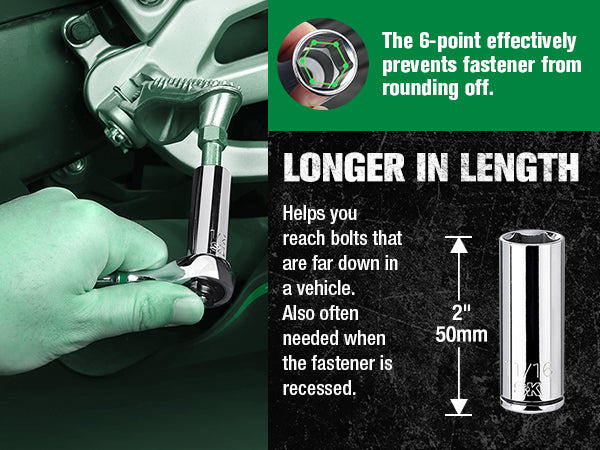 1/4 Inch Drive 11-Piece SAE 6-Point Deep Chrome Socket Set - Perfect for Automotive Repairs, DIY Projects, and Professional Mechanics