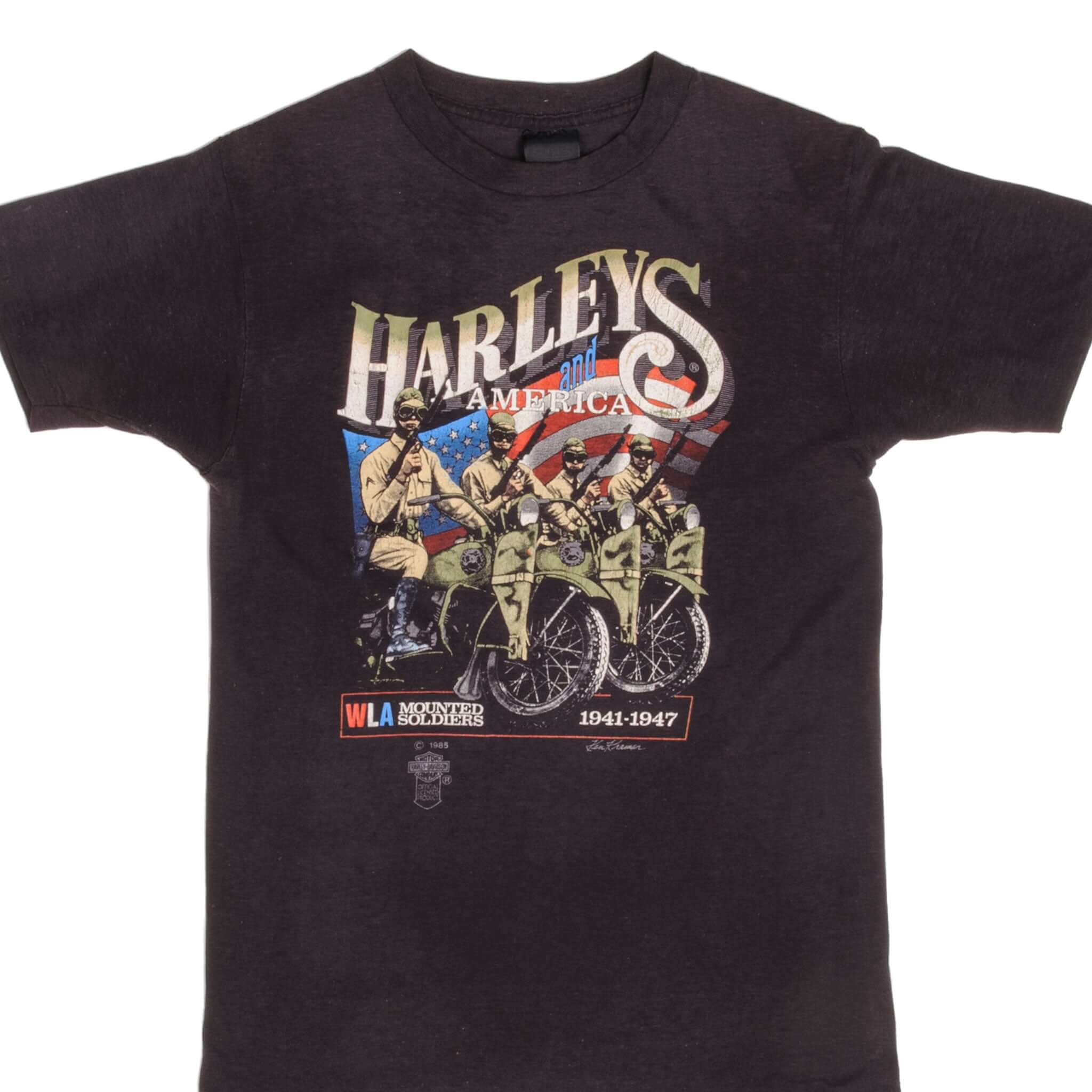 Vintage 3D Emblem Harley Davidson T-Shirt 1985 - Small Size, Made in USA - Perfect for Motorcycle Riders & Vintage Clothing Collectors