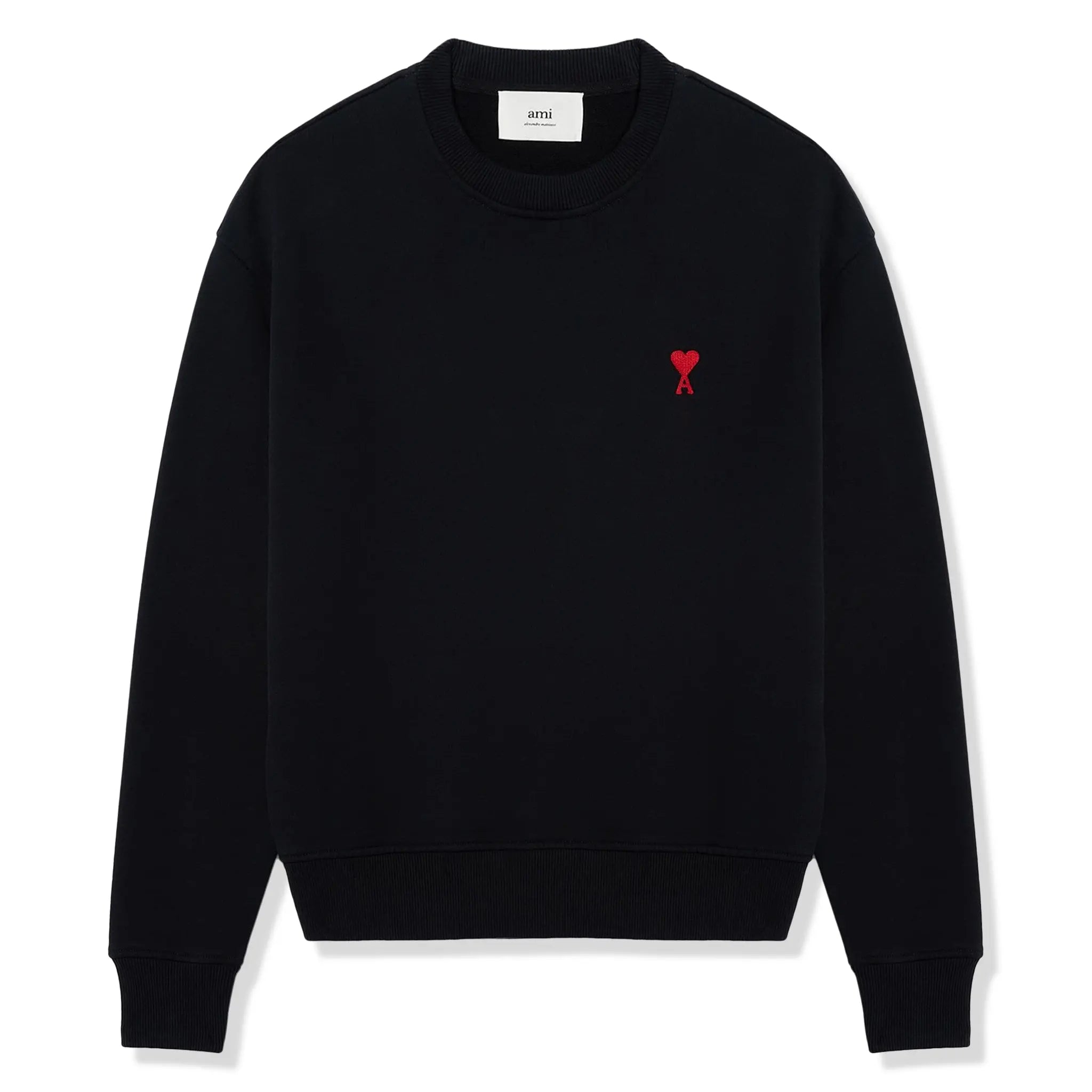 Ami Paris Ami De Coeur Black Sweatshirt for Men - Stylish French Designer Hoodie for Casual Wear & Street Fashion