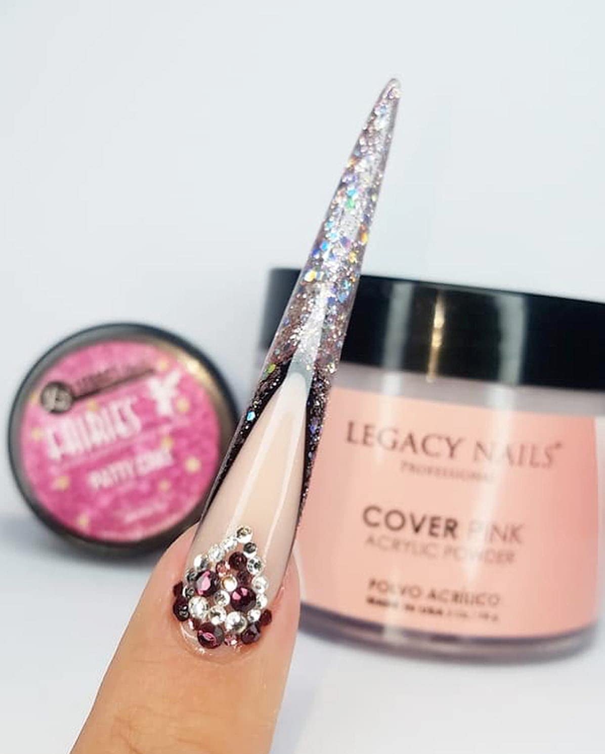 Legacy Nails Professional Pink Acrylic Powder for Nail Art & Extensions - 2 oz, Healthy Natural Look, French Manicure, Salon & DIY Home Use