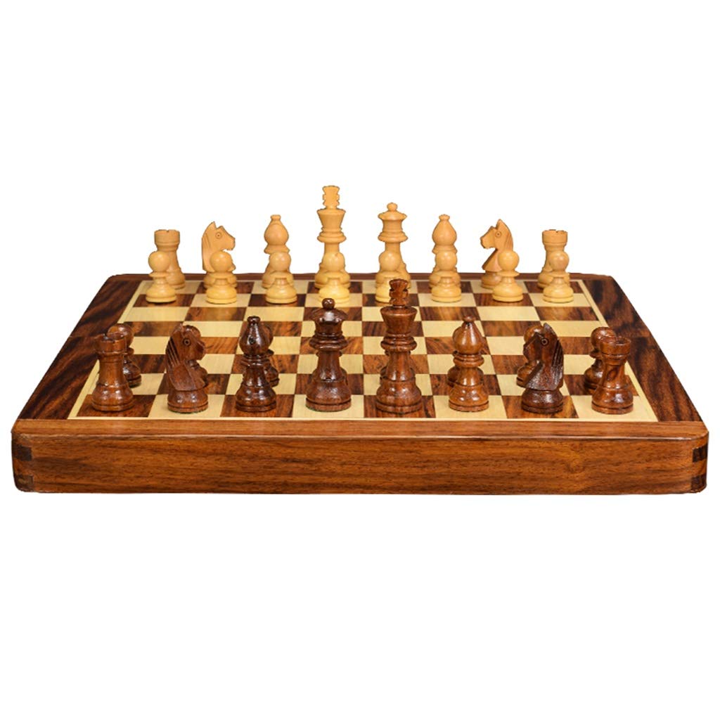 Premium Magnetic Wooden Travel Chess Set - Folding Chess Board, Portable & Compact for Adults & Kids - Perfect for Travel, Camping, Gifts & Family Game Night (25cm)