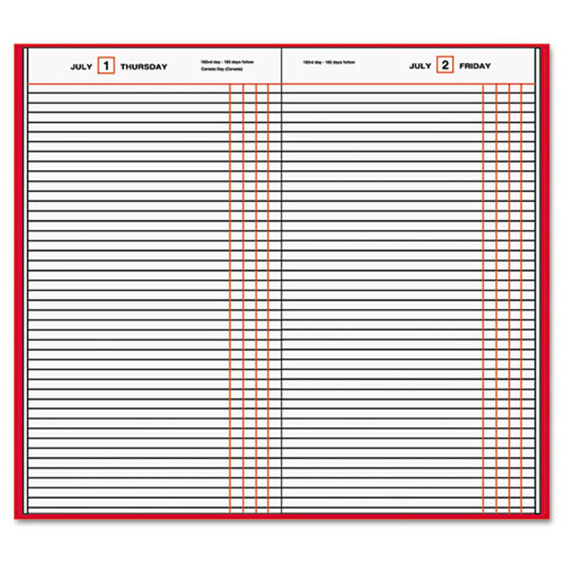 2026 Standard Diary Recycled Daily Journal - Eco-Friendly Red Notebook, 7 11/16