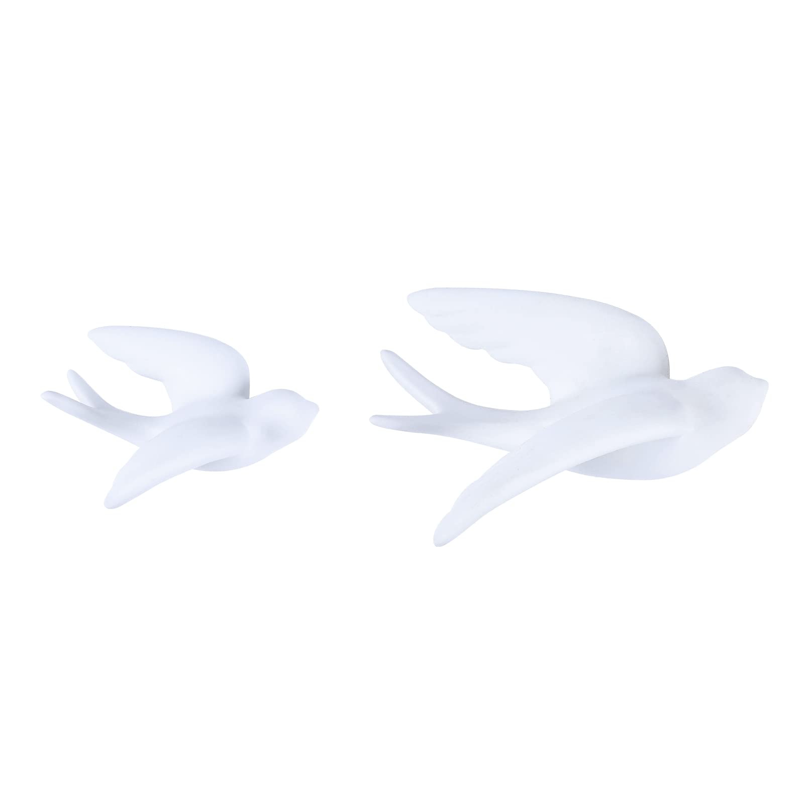 FiresGift Set of 2 White Ceramic Hanging Birds - Doves & Sparrows Wall Art Decor for Home, Kitchen, Living Room | Perfect for Farmhouse, Boho & Modern Interior Design