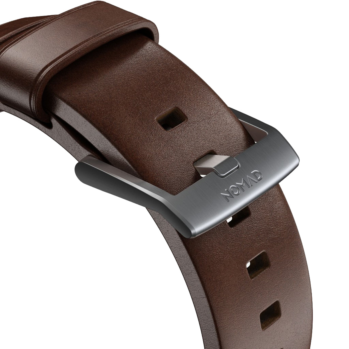 Nomad Modern Leather Band for Apple Watch 40mm/41mm - Silver Hardware & Rustic Brown Horween Leather | Perfect for Business, Casual & Outdoor Activities