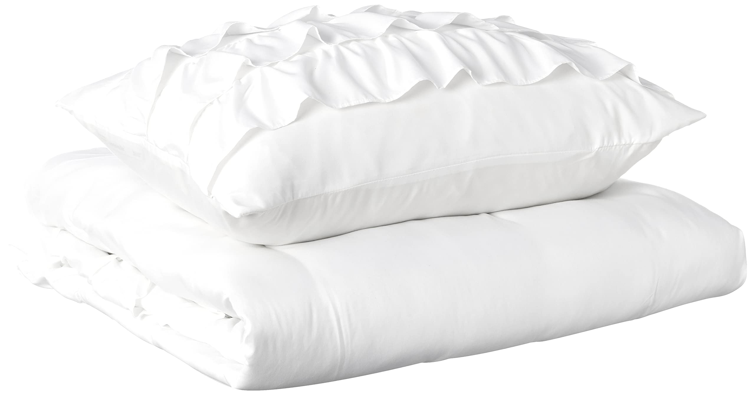 Latitude Ruby Ruffle Comforter Set - Twin Size White Bedding for Girls & Teens | Soft & Cozy Duvet Cover with Ruffled Trim for Bedroom Decor