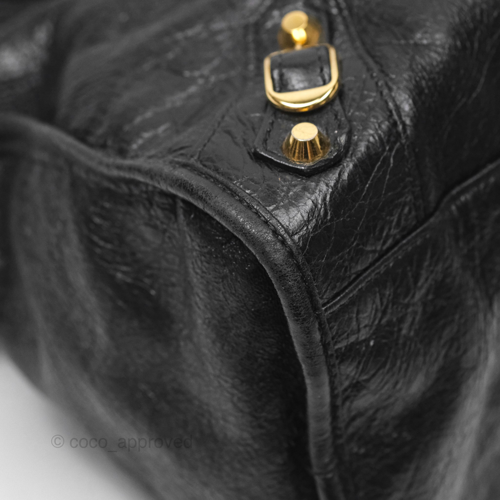 Balenciaga Classic City Bag in Black Calfskin with Gold Hardware - Luxury Handbag for Women, Perfect for Work, Travel & Everyday Use