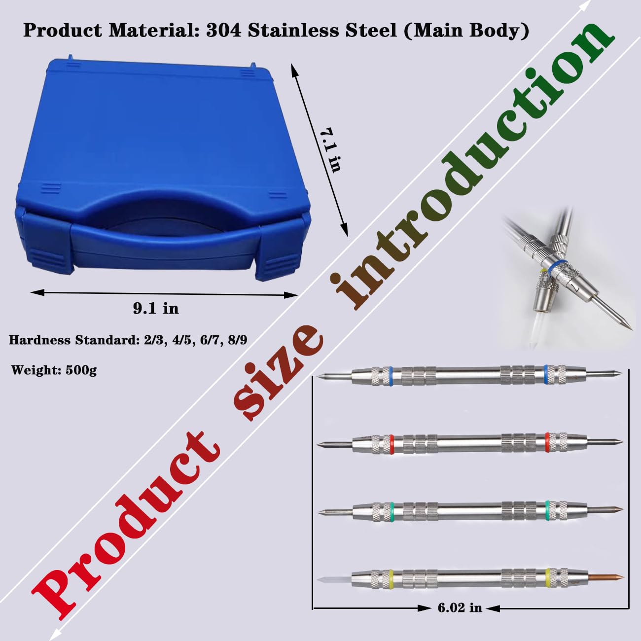 Mohs Hardness Test Kit for Rocks & Minerals - 2-9 Scratch Tester Pen 4-Pack with Storage Box - Gemstone, Glass, Crystal Hardness Testing Tools for Geologists & Collectors - Perfect for Field Work, Classroom Labs & Jewelry Making