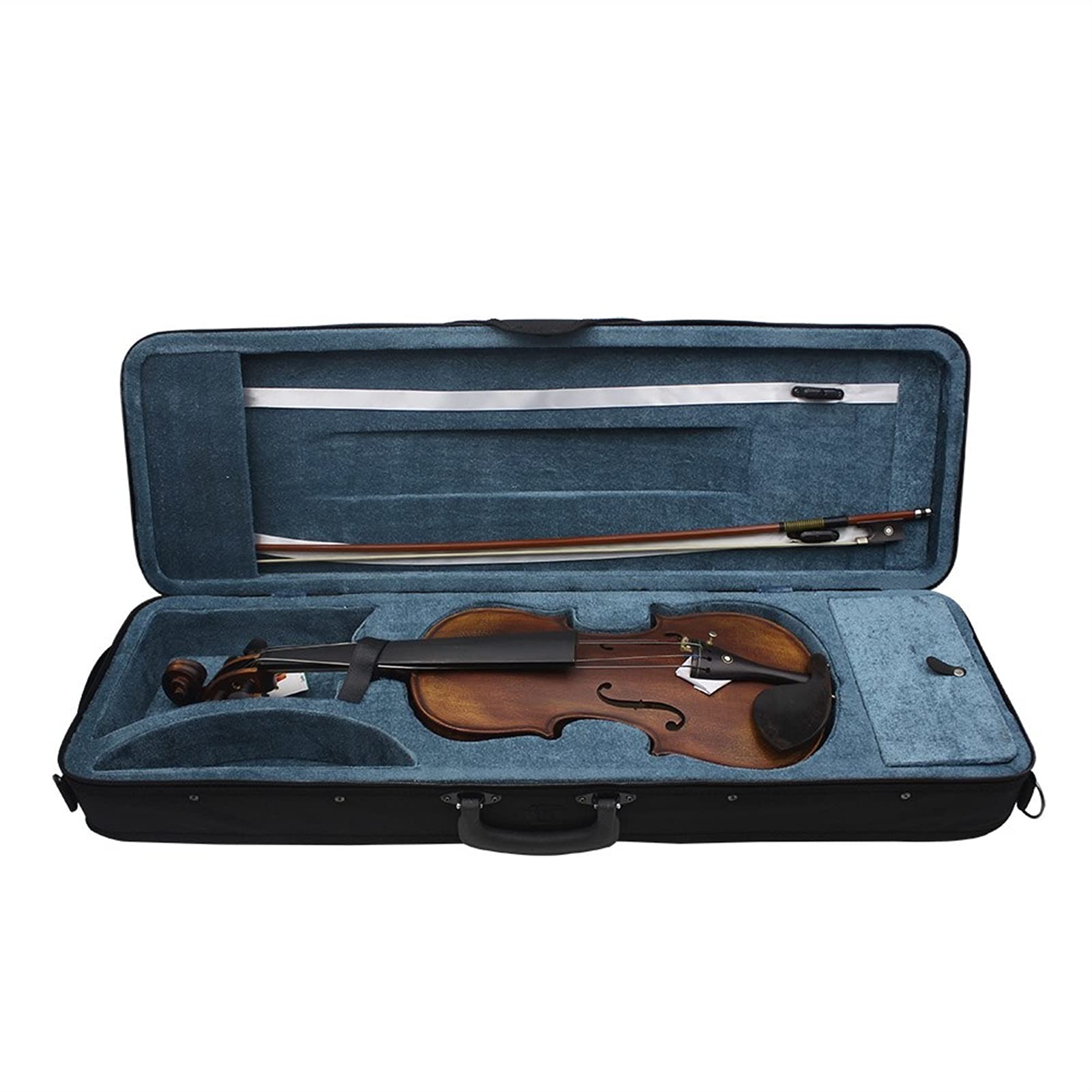 **4/4 Full Size Handcrafted Solid Wood Acoustic Violin Fiddle – Professional Violin Kit with Carrying Case, Tuner, Shoulder Rest, Strings & Cleaning Cloth – Perfect for Beginners, Students & Performers**