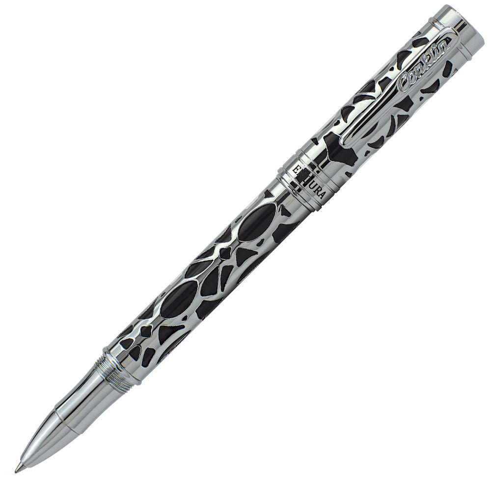 Conklin Endura Deco Crest Rollerball Pen - Premium Black Fountain Pen for Writing, Journaling & Gift Giving - Elegant Office & Home Use