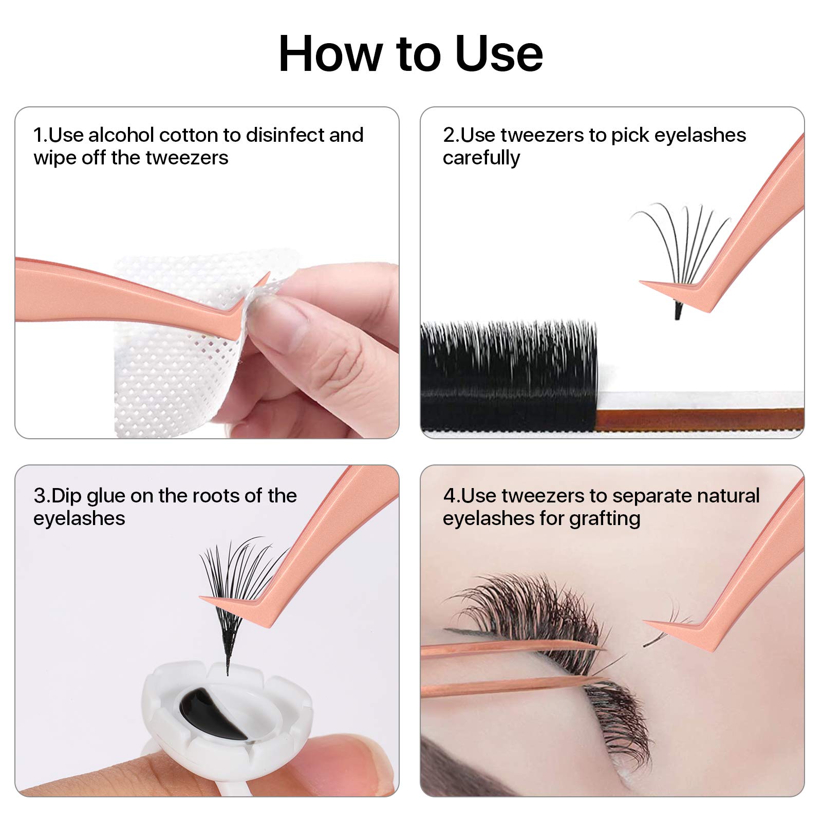 Professional Stainless Steel Eyelash Extension Tweezers - Rose Gold Volume Lash Tweezers with Mega Curved Angle for Precision Application | Perfect for Lash Artists, Salon Professionals & DIY Home Use