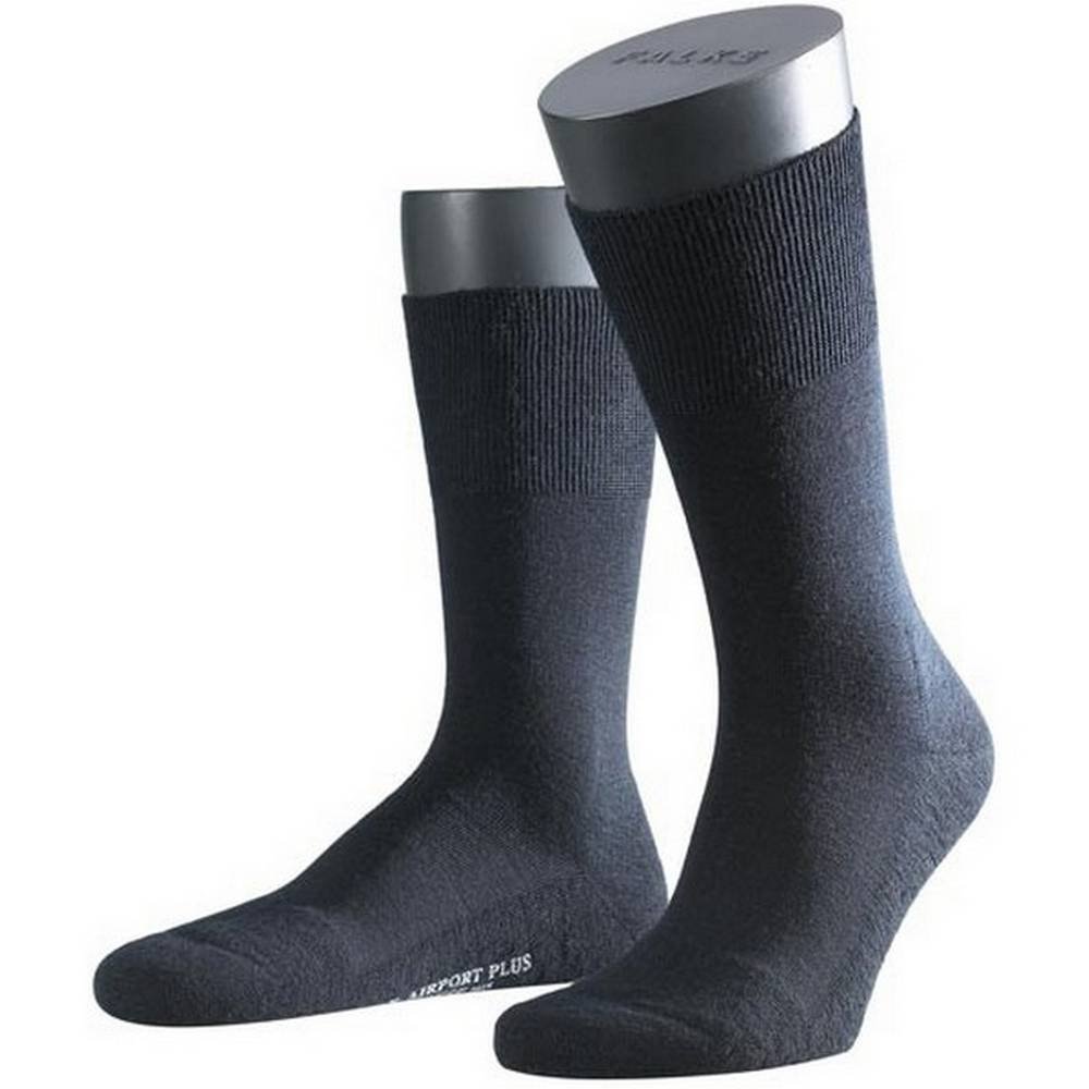 FALKE Men's Airport Plus Socks - Dark Navy - Medium Size Comfortable Travel Socks for Long Flights & Business Trips