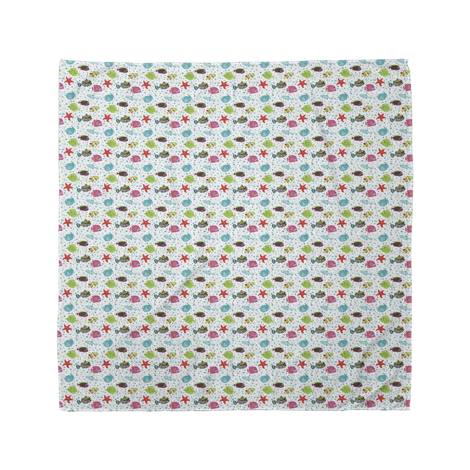 Ambesonne Underwater Bandana - Colorful Fish & Bubbles Design, Unisex Head & Neck Scarf for Swimming, Beach, Fishing & Outdoor Activities
