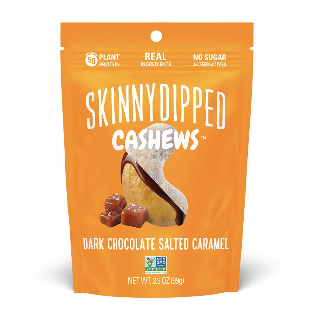 Skinnydipped Dark Chocolate Salted Caramel Cashews - Gourmet Snacks for Gifting, Parties & Healthy Dessert Lovers