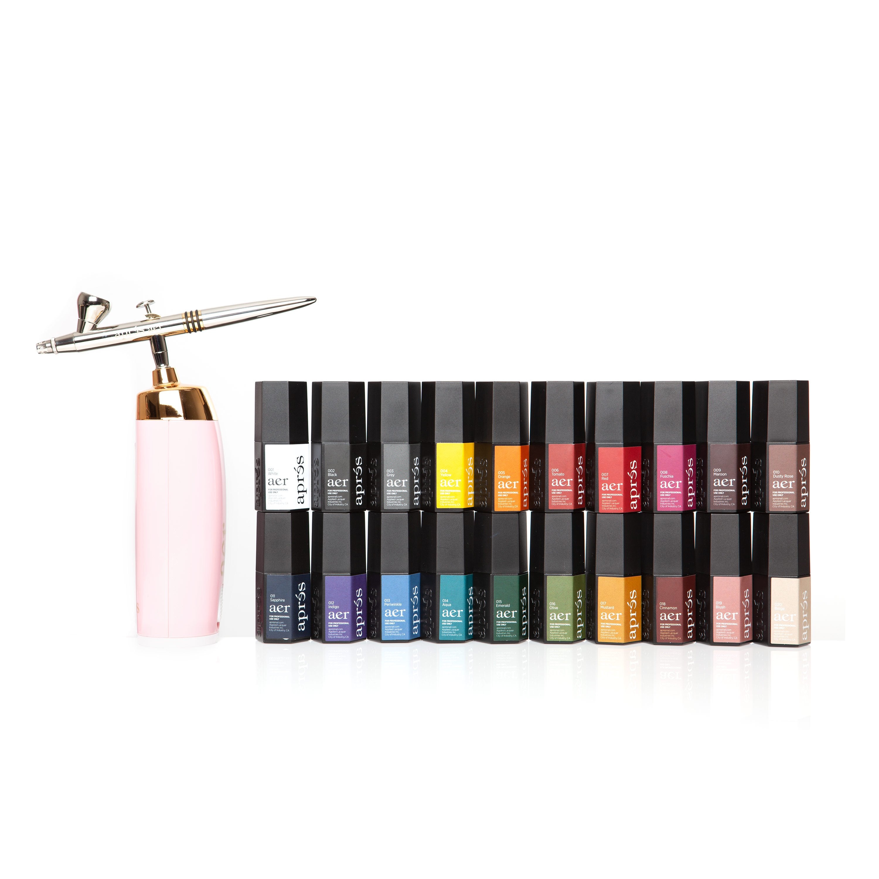Apres AER Gel Airbrush System - Pink | Professional Nail Art Kit for Salon & Home Manicure | Perfect for Gel Polish Application & Nail Extension
