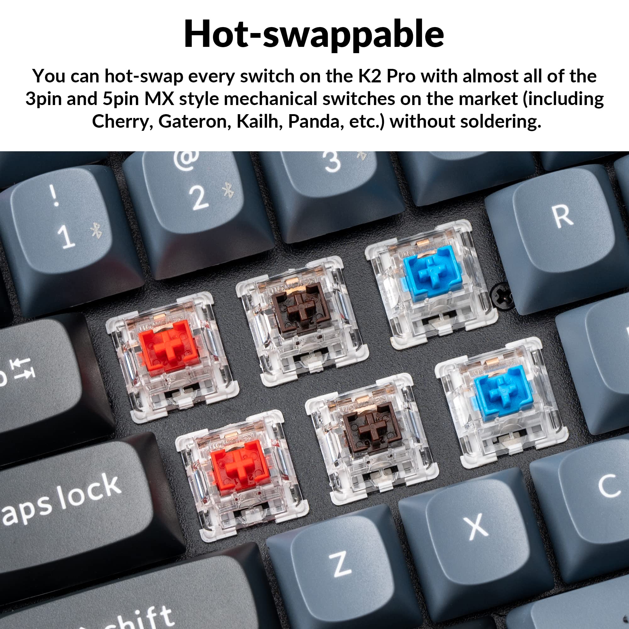 Keychron K2 Pro Wireless & Wired RGB Custom Mechanical Keyboard with Hot-Swappable K Pro Red Switches | QMK/VIA Programmable Macros | 75% Compact Layout Aluminum Frame | Compatible with Mac, Windows & Linux | Perfect for Gaming, Coding & Office Work