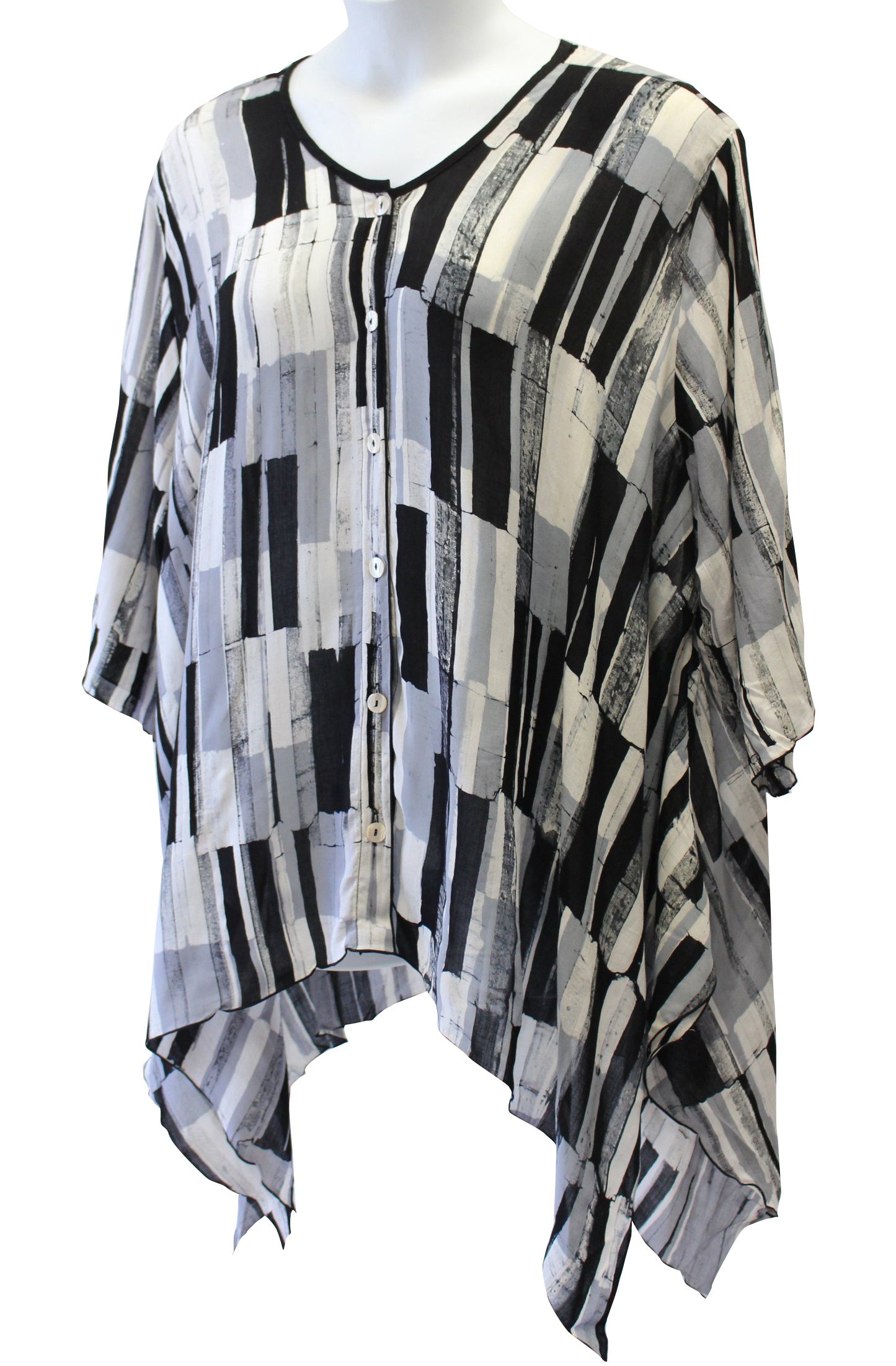 Hand-Painted Iguana Women's Kyao Tunic Jacket - Plus Size Boho Chic Blouse for Casual Wear & Beach Cover-Up