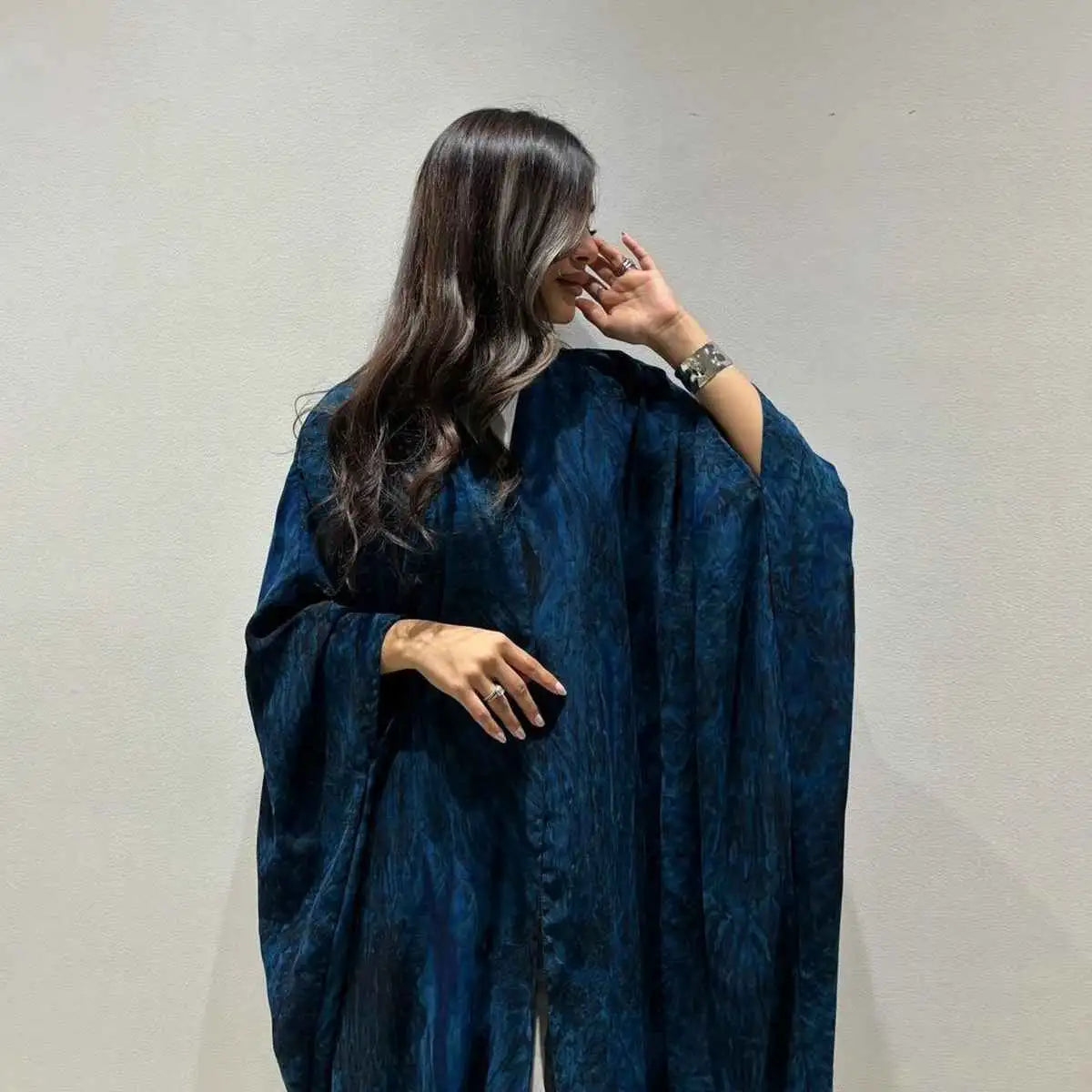 Stylish Tie-Dye Cardigan Open Abaya Dress for Women - Boho Chic Muslim Fashion - Perfect for Prayer, Modest Outfits & Casual Wear