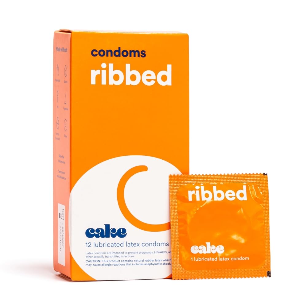 Premium Ribbed Condoms for Men - Ultra Thin, Silicone Lubricated Latex with Stimulating Texture | BPA Free, Fragrance Free, Glycerin Free | 12 Count Pack | Perfect for Enhanced Pleasure & Safe Intimacy