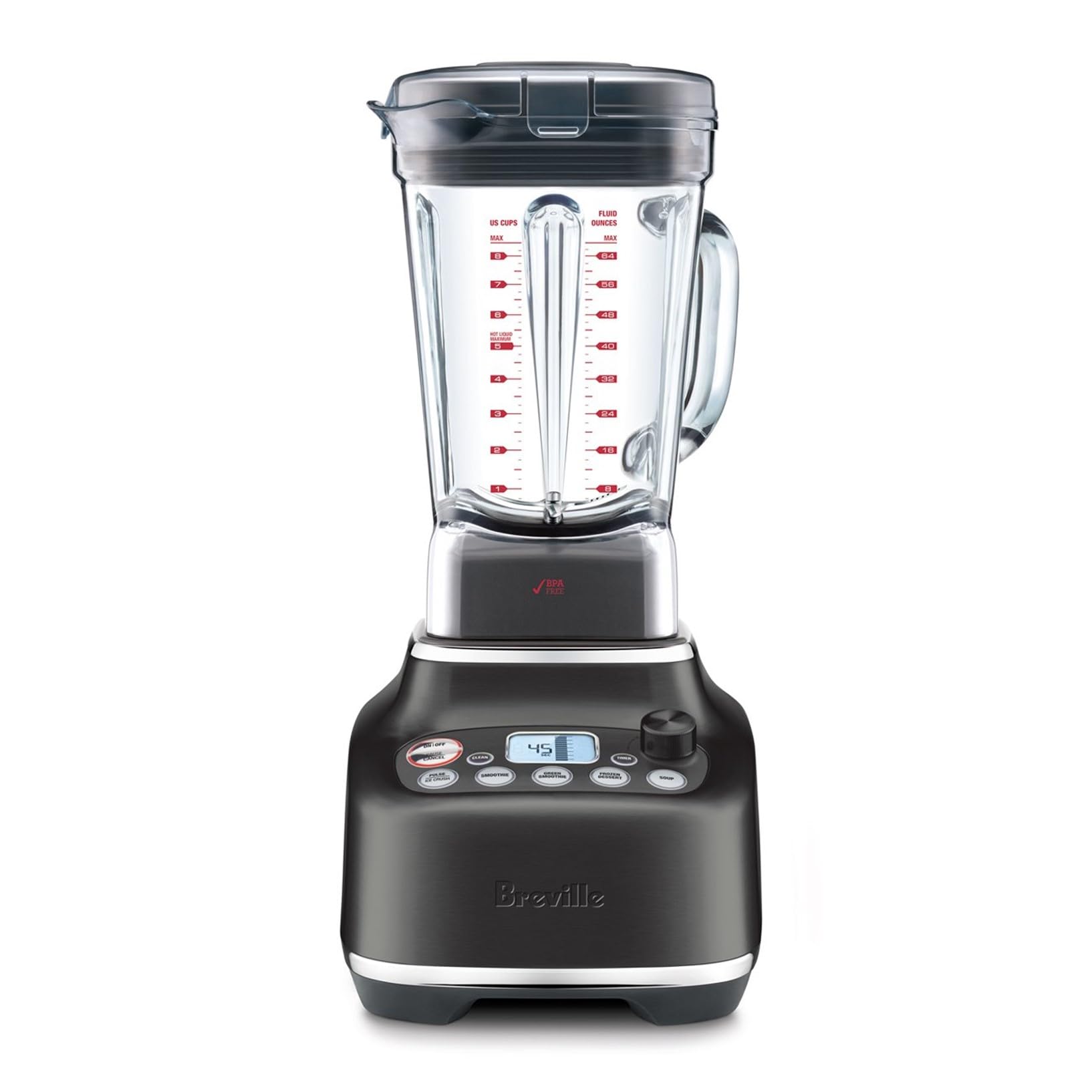 Breville Super Q Blender - Commercial-Grade for Home - Black Stainless Steel - Perfect for Smoothies & Juicing