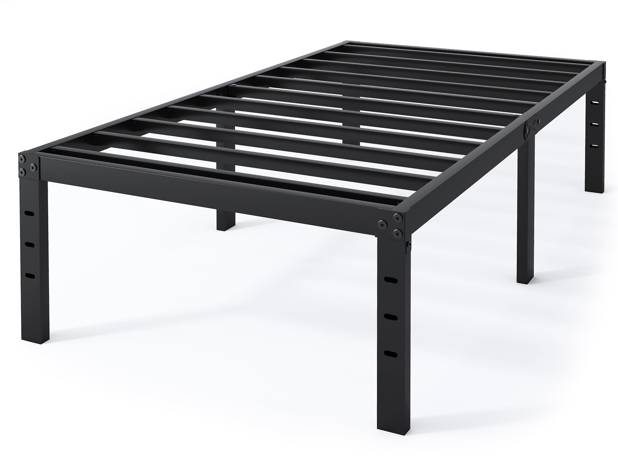 Sturdy 18 Inch Twin Bed Frame - Heavy Duty Metal Platform Bed with No Box Spring Needed | Quick & Easy Assembly | Silent & Noise-Free | Black | Perfect for Kids Rooms, Guest Bedrooms & Small Spaces