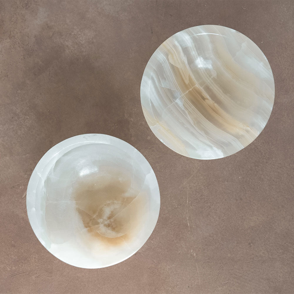 Handcrafted Unique Onyx Bowl - Elegant Stone Serving Bowl for Home Decor, Fruit Display & Gift Giving | Perfect for Dining, Entertaining & Zen Decor