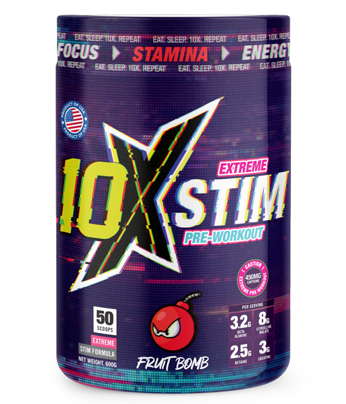 10X Athletic STIM 600g - Premium Pre-Workout Powder for Energy & Focus - Ideal for Gym, Running & Fitness Training