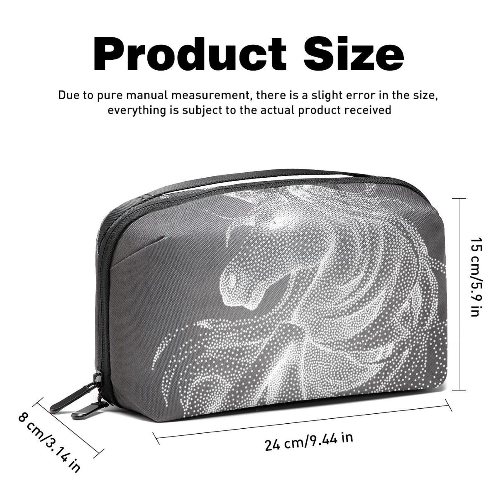 Waterproof Unicorn Cosmetic Bag for Women - Large Travel Makeup Organizer with Adorable Cartoon Design, Perfect for Gym, Travel & Daily Essentials Storage - Modern Gray Toiletry Bag