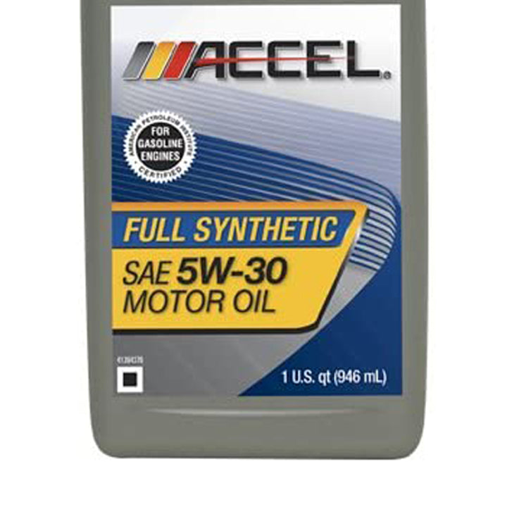ACCEL 10W30 100% Synthetic Motor Oil SN/GF-5 - 946ml (1 Quart) High Performance Engine Lubricant for Cars, Trucks & SUVs - Extreme Temperature Protection & Fuel Efficiency Boost