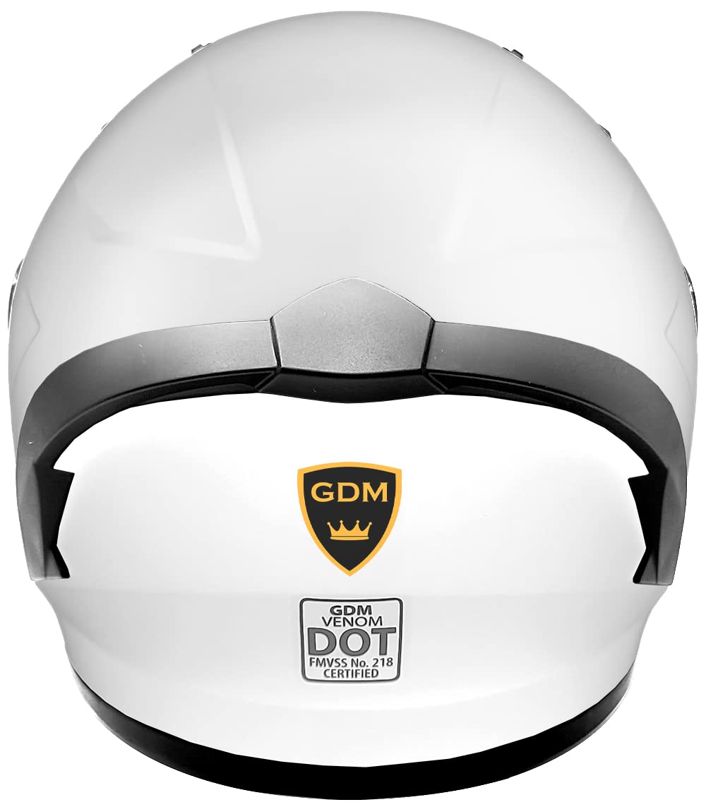 GDM Venom Full Face Motorcycle Helmet - DOT Certified for Safety - Lightweight & Comfortable for Long Rides - Perfect for Street Bikes, Cruisers & Sports Bikes