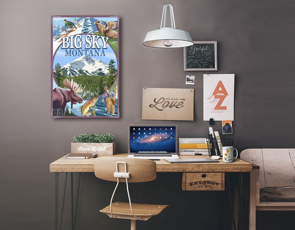 Lantern Press Montana Scenes Wrapped Canvas Wall Art - 16x24 Inches, Ready to Hang Home Decor for Living Room, Bedroom & Office