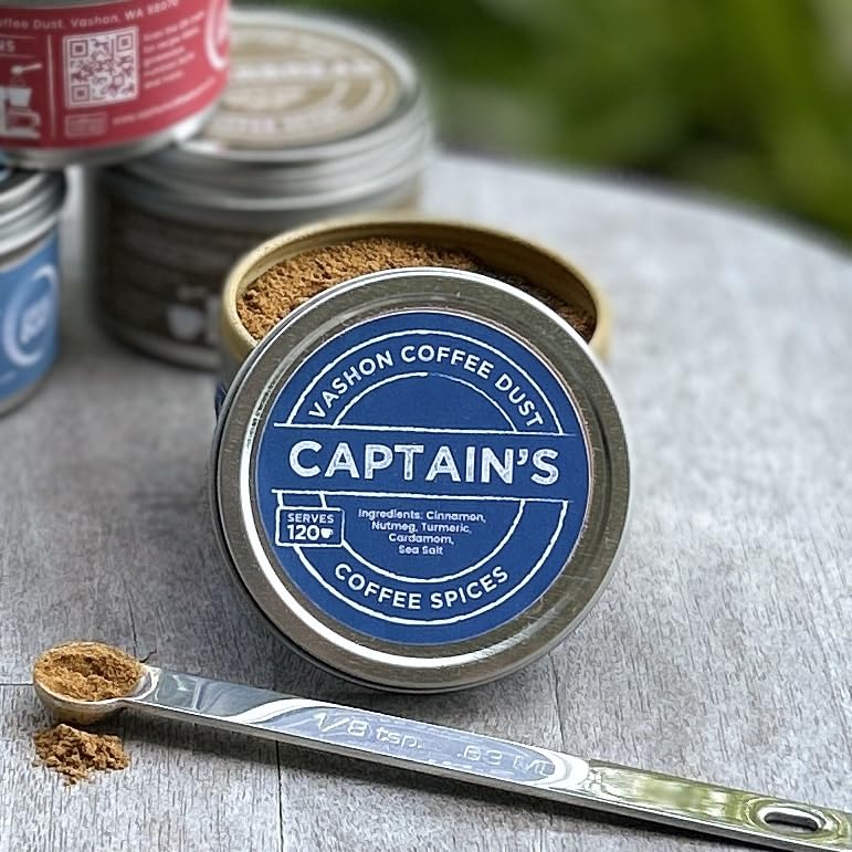 Premium Coffee Dust Spice Blend - Captain's Coffee | Natural Cinnamon, Nutmeg, Turmeric & Cardamom for Coffee & Tea | Sugar-Free, No Artificial Flavors | 120 Servings | Perfect Gift for Coffee Lovers | Great for Home Brewing, Office Use & Holiday Gifting