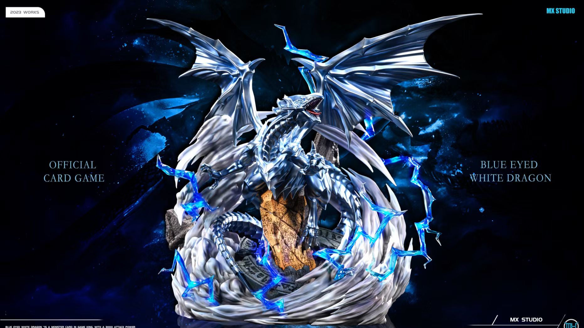 MX Studio Blue Eyes White Dragon Yu-Gi-Oh! Collectible Figure - Anime Action Figure for Display & Gaming Scenes