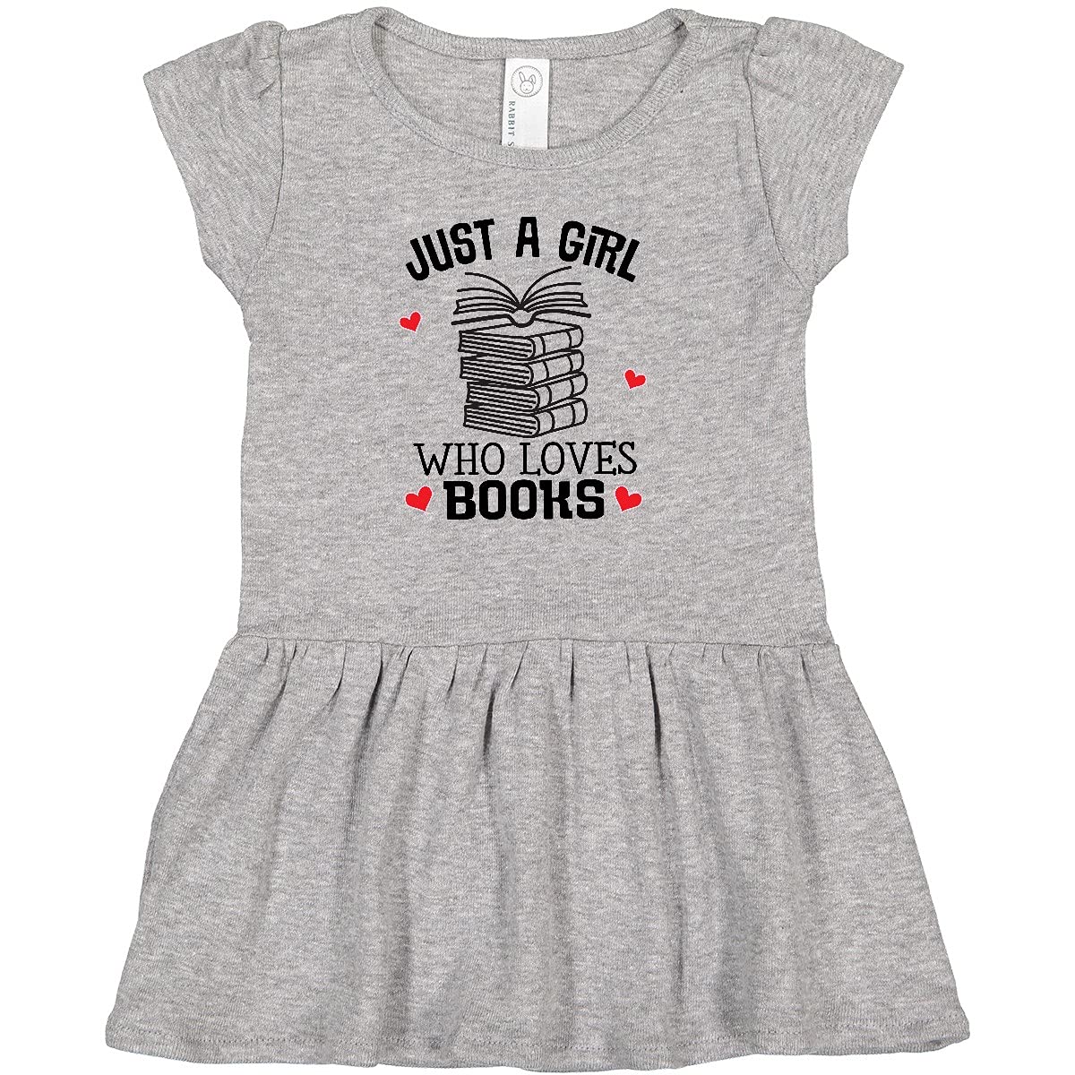 Inktastic Just a Girl Who Loves Books Baby Girl Dress - Cute Book Lover Outfit for Infants, Reading Theme Baby Clothes for Storytime & Library Visits