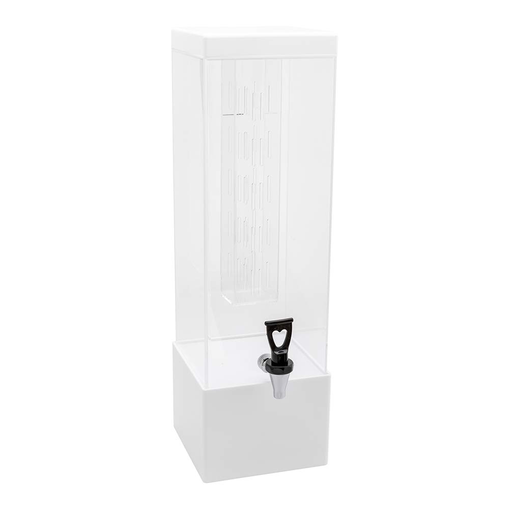 Bev Tek 3 Gallon Square Beverage Dispenser with Infusion Core & Bamboo Base - Clear Acrylic Drink Dispenser with Stand & Easy-to-Use Spigot for Parties, Events, and Catering | Perfect for Lemonade, Iced Tea, Sangria, and Punch
