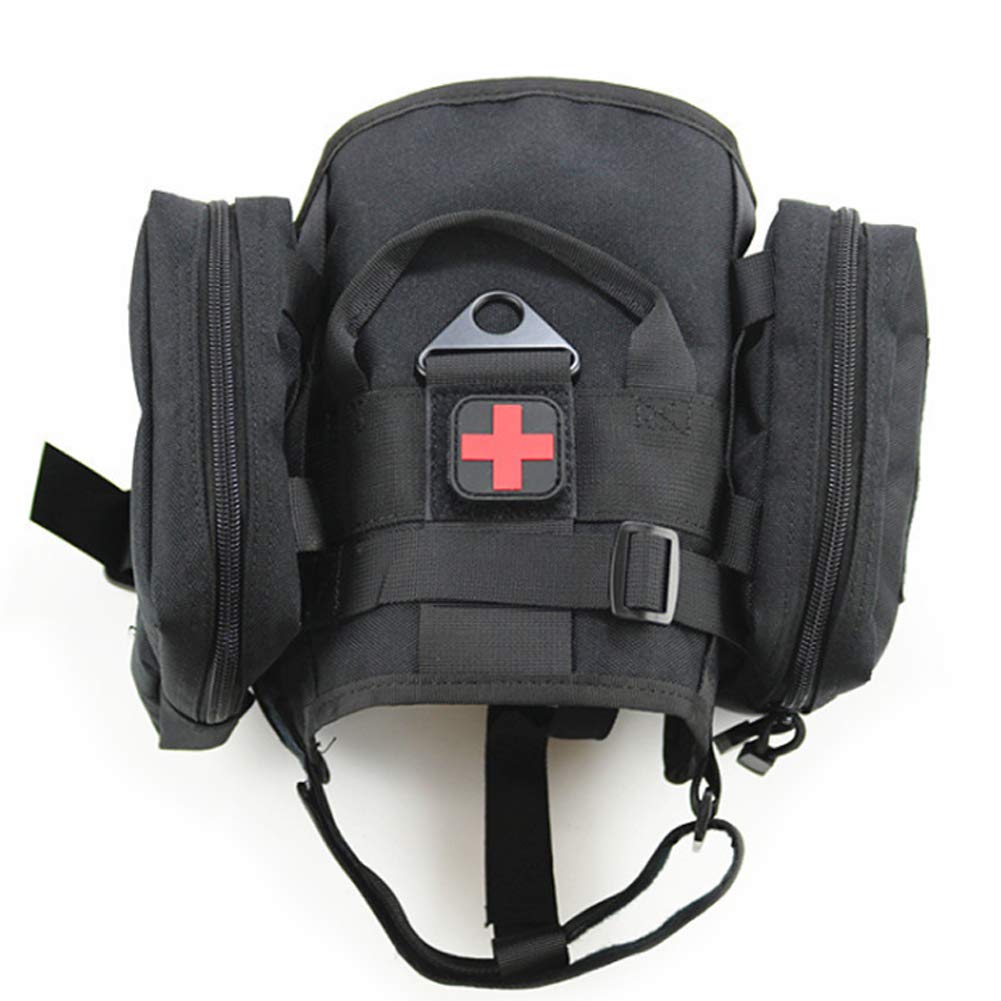 Tactical Dog Harness - Adjustable K9 Service Vest with Handle & Accessories for Small to Large Dogs | Training, Outdoor Adventures & Working Dogs | Black