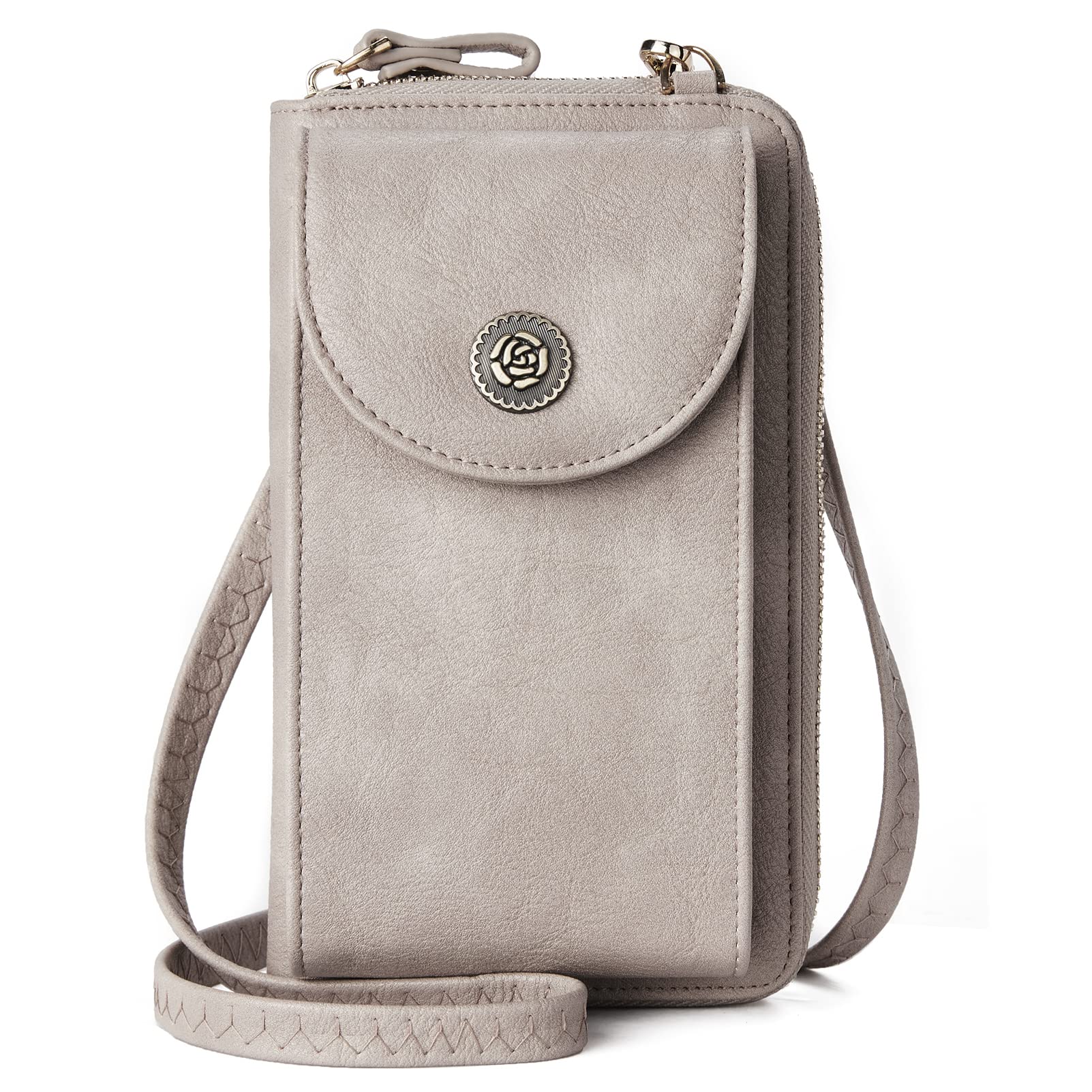 BROMEN Vegan Leather Crossbody Phone Purse for Women - Small Cell Phone Wallet with Credit Card Holder - Perfect for Travel, Shopping & Everyday Use