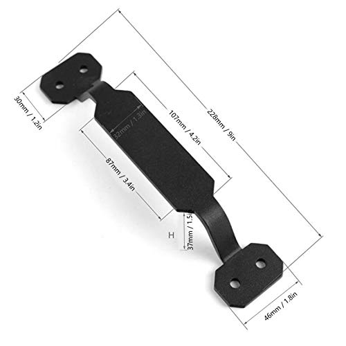 Black Carbon Steel Barn Door Handles - Heavy Duty Sliding Door Pulls for Closet, Cabinet & Drawer - Rustic Wooden Door Hardware for Farmhouse, Industrial & Modern Home Decor