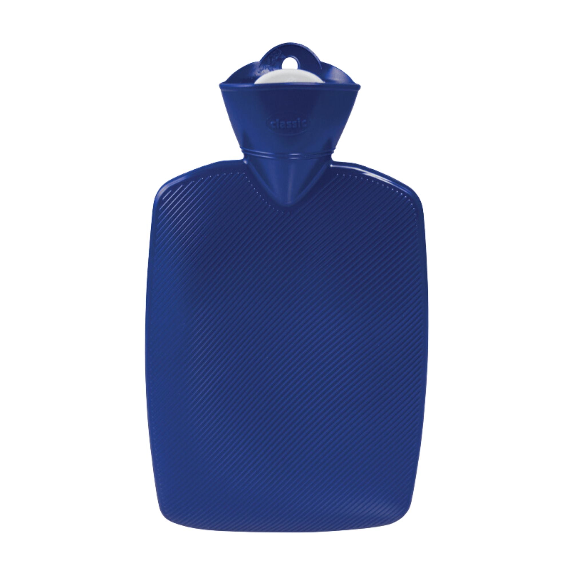 1.8L Ribbed Blue Hot Water Bottle - Rubber-Free, BPA-Free for Pain Relief & Warmth - Perfect for Cold Nights, Menstrual Cramps & Winter Comfort