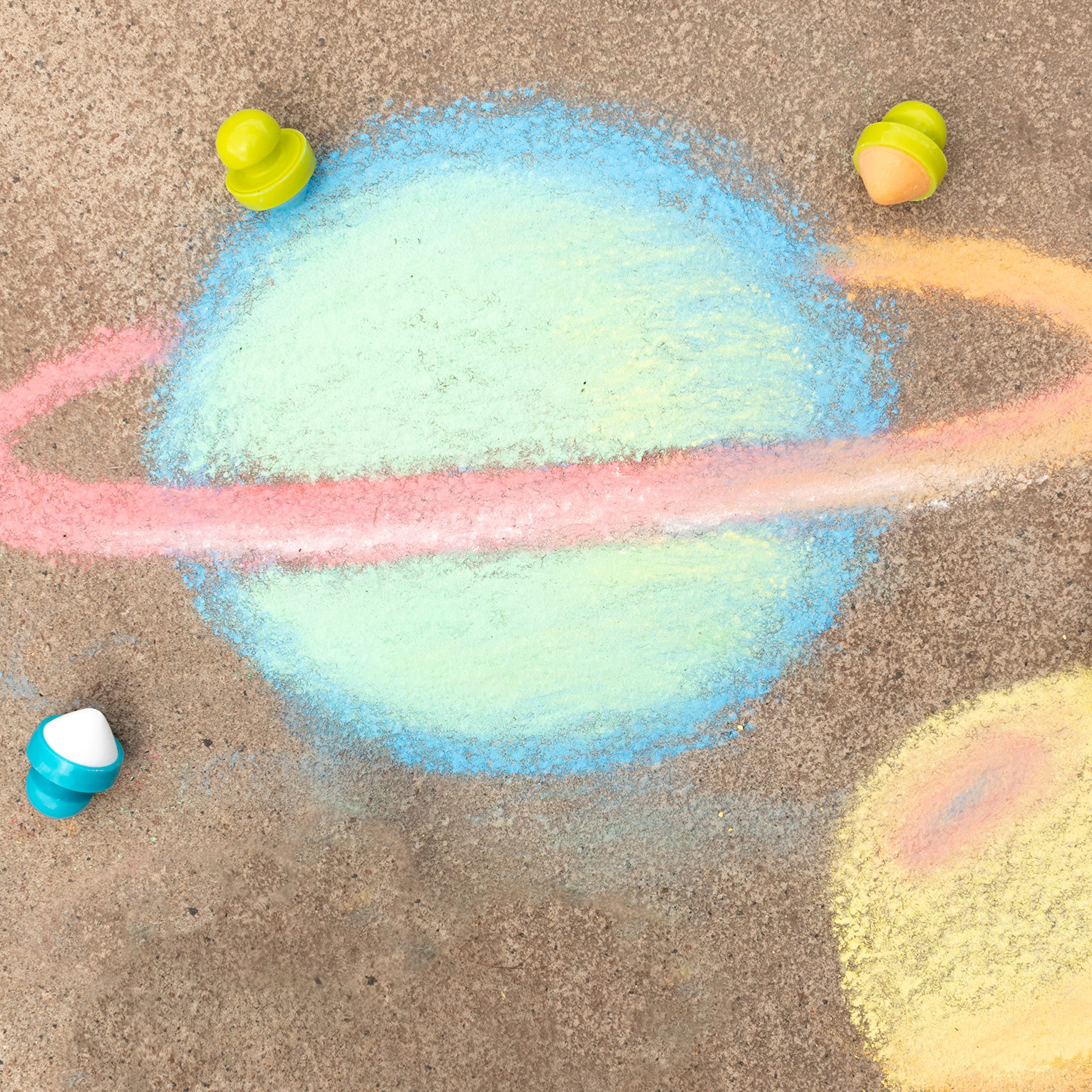 READY 2 LEARN Non-Toxic Easy Grip Chalk Refills - 6 Vibrant Colors for Toddlers 18 Months+ | Sidewalk Drawing & Outdoor Play | Compatible with Chalk Handles (Sold Separately)