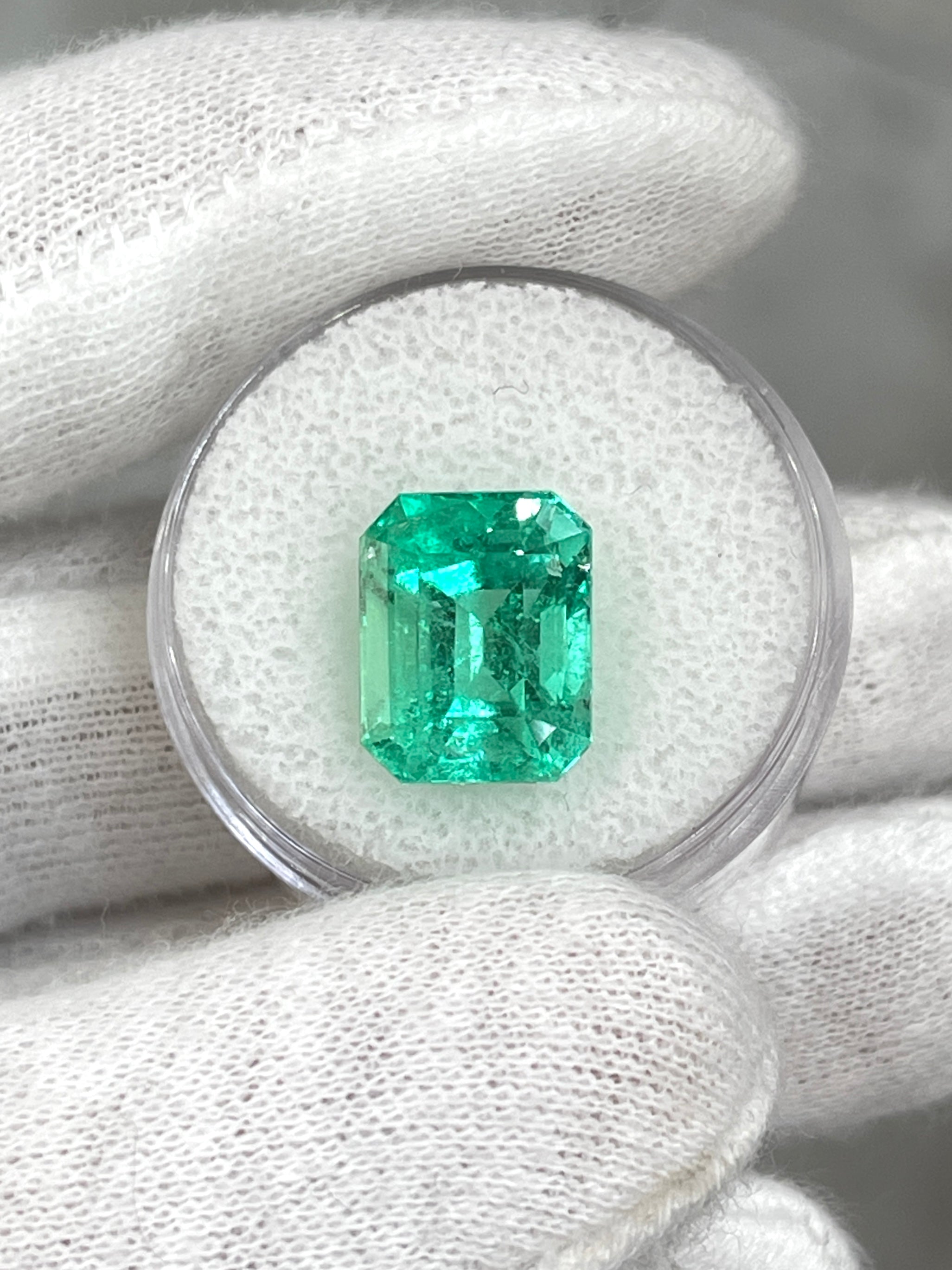 6.79 Carat 12x10mm Natural Loose Colombian Emerald - Classic Emerald Cut, Ethically Sourced, AAA Quality Green Gemstone for Jewelry Making, Engagement Rings & Luxury Gifts