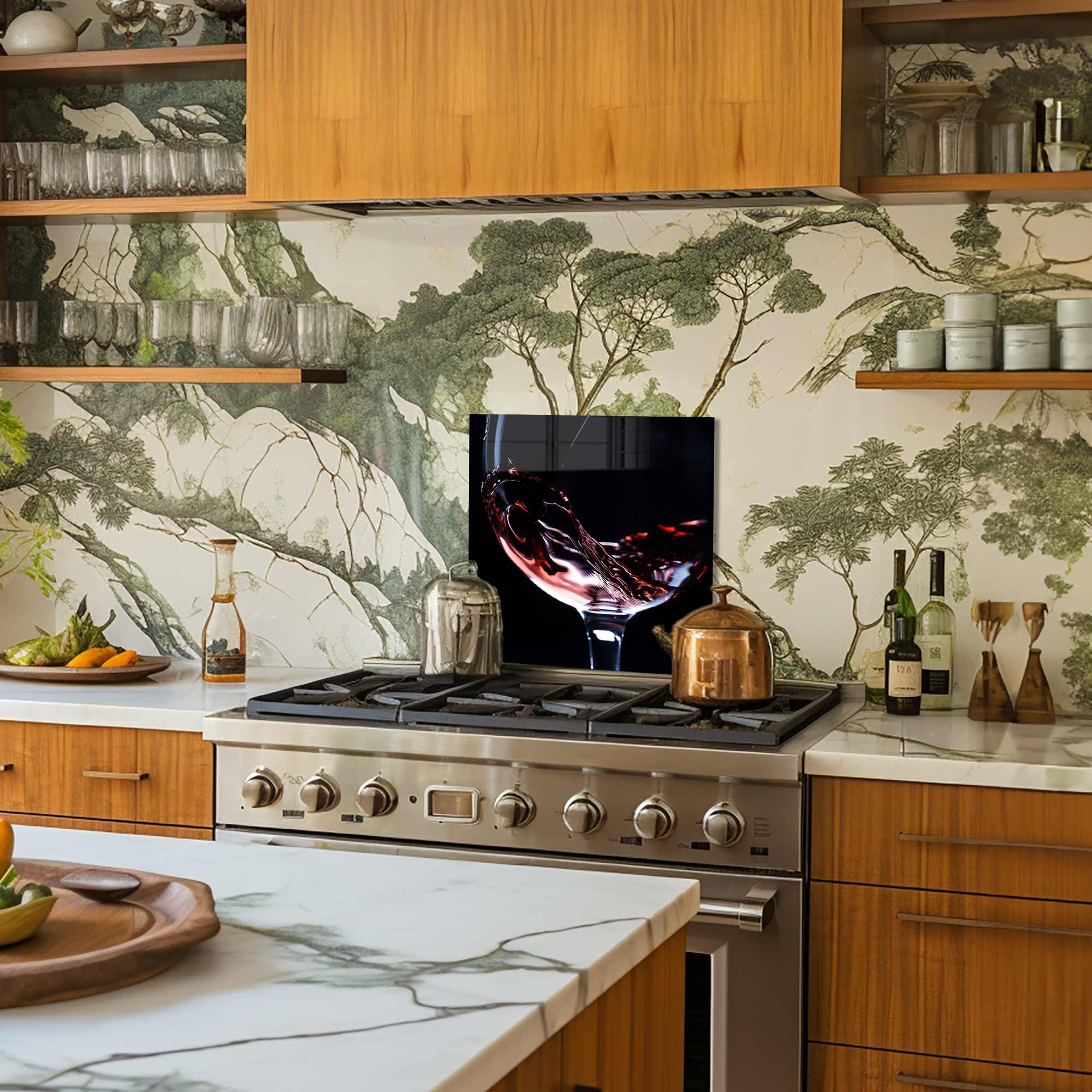 Premium Tempered Glass Wine Splashback - Elegant Kitchen Backsplash for Wine Enthusiasts | Perfect for Home Bars, Kitchens & Dining Areas