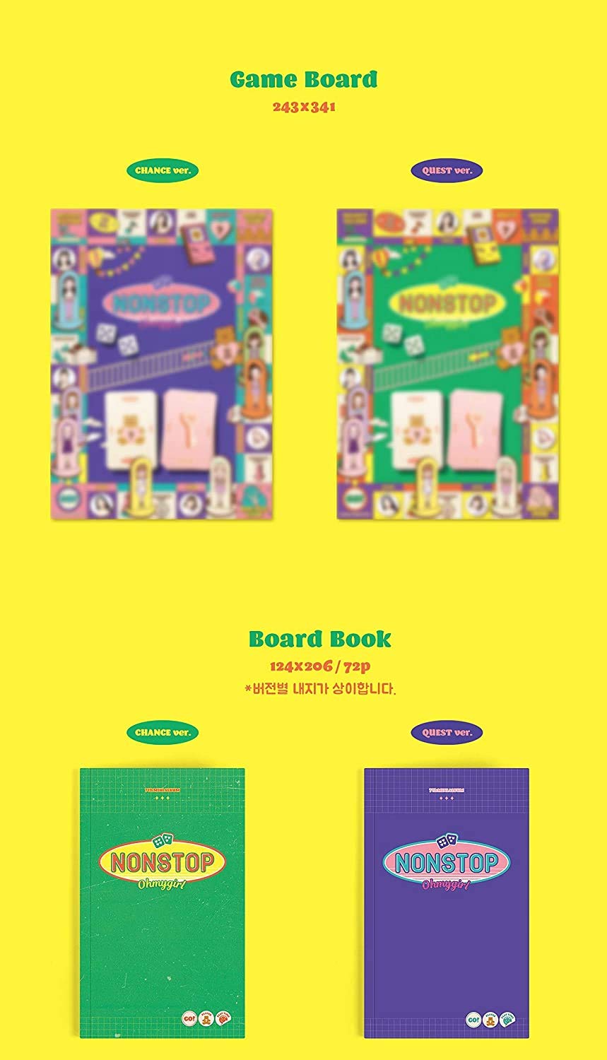 OH MY GIRL [NONSTOP] 7th Mini Album (Random Version) - CD, Photo Book, Cards, Game Board & Marker Set | Official K-POP Merchandise | Perfect for K-POP Fans & Collectors | Great Gift for Music Lovers & K-POP Enthusiasts
