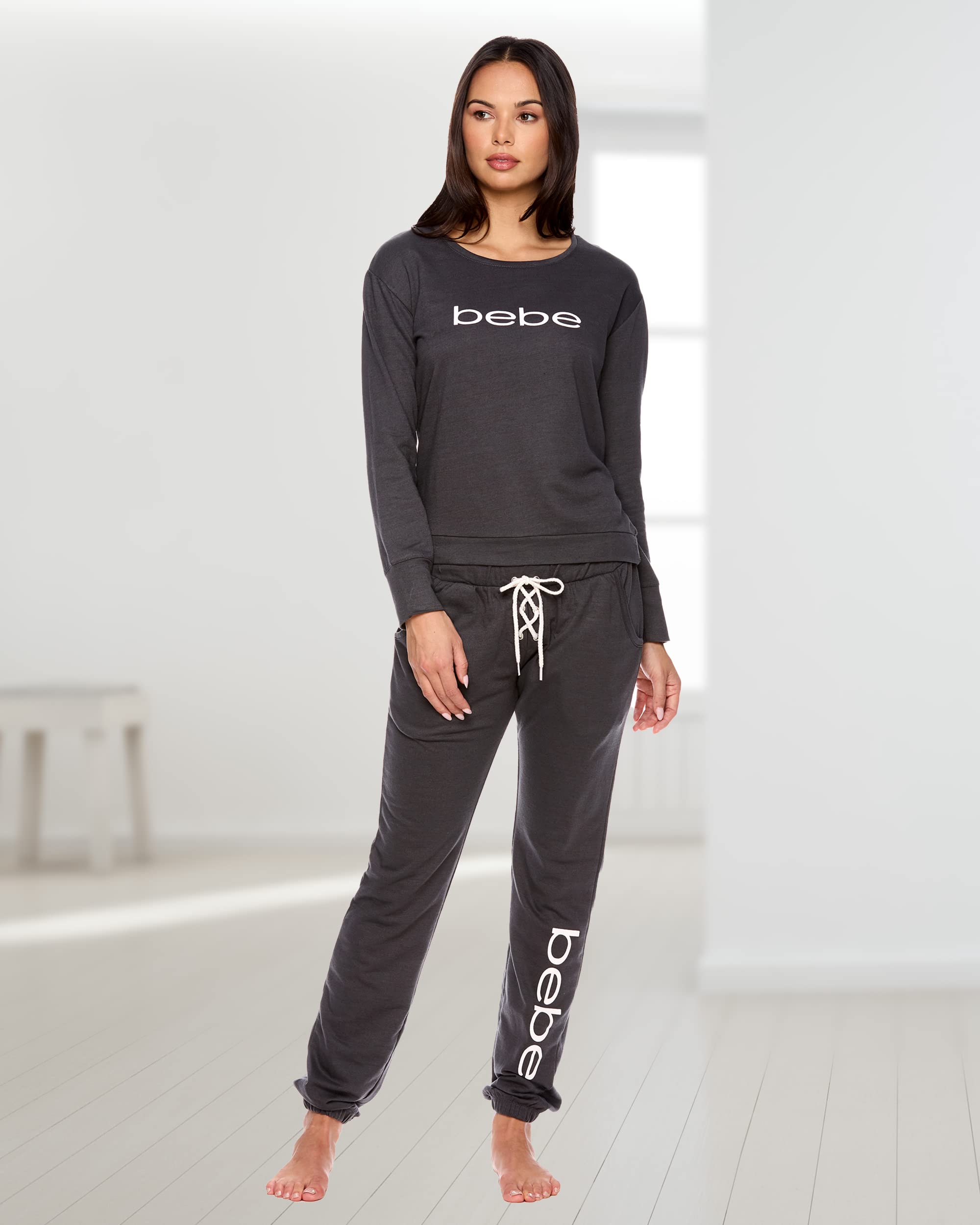 Women's French Terry Pajama Set with Pockets - Cozy Sleepwear for Home & Lounge