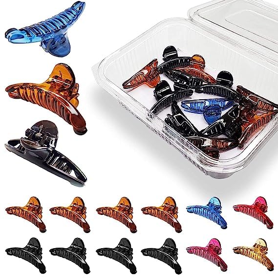 VEDETIC Korean Style Transparent Acrylic Butterfly Hair Claw Clips - 6-Pack Hair Clutchers for Women & Girls (Non-Slip Grip) - Perfect for School, Work, Parties & Everyday Hairstyles