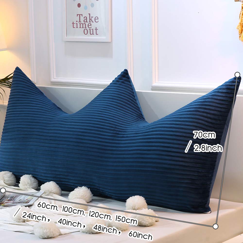 Premium Crown Bedside Cushion - Washable Bed Backrest & Headboard Pillow with Removable Cover (60×70cm, Pink) - Perfect for Reading, Relaxing & Back Support in Bed or Sofa